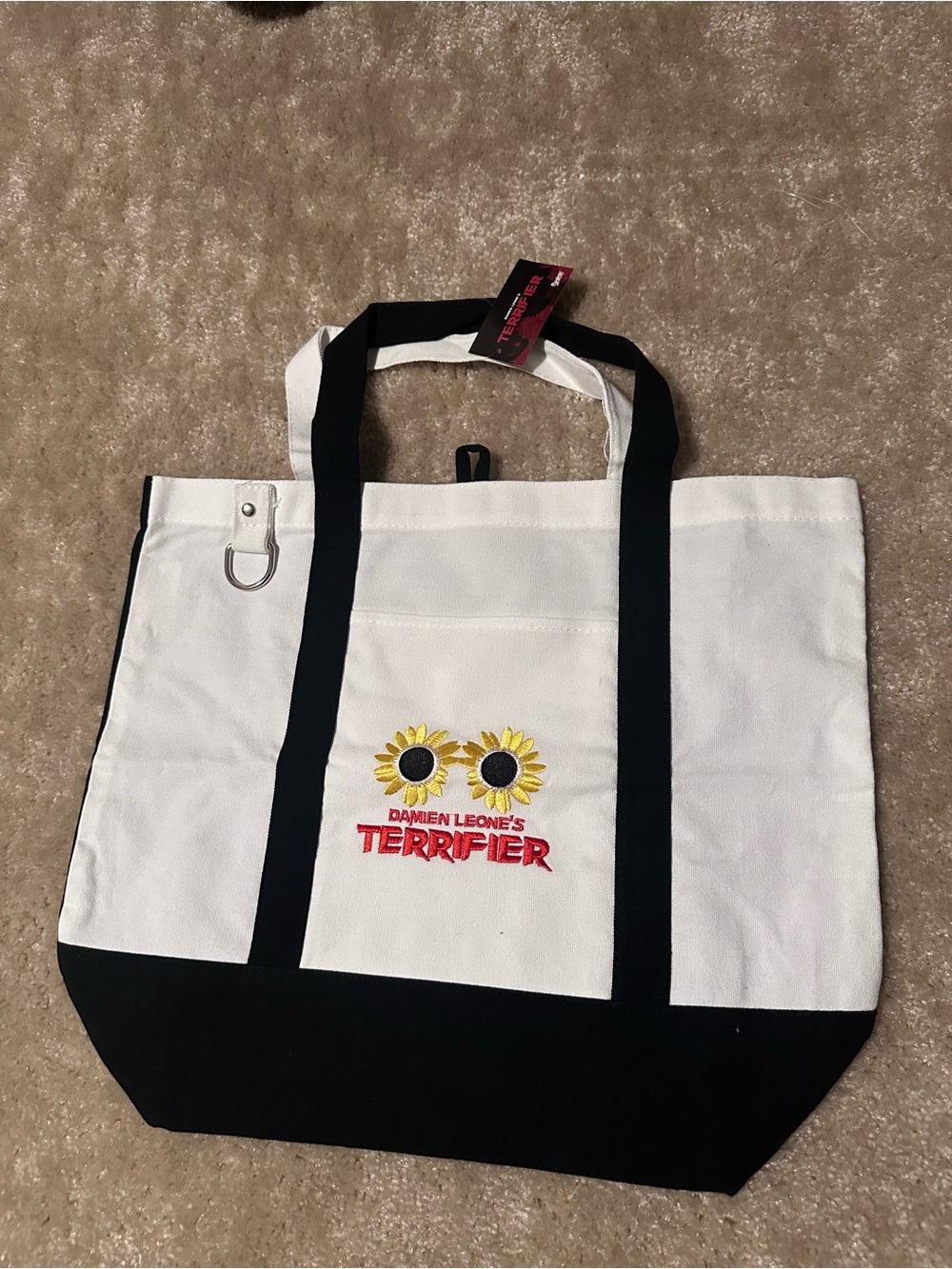 Terrifier Summerween Large Logo Canvas Tote - White & Black
